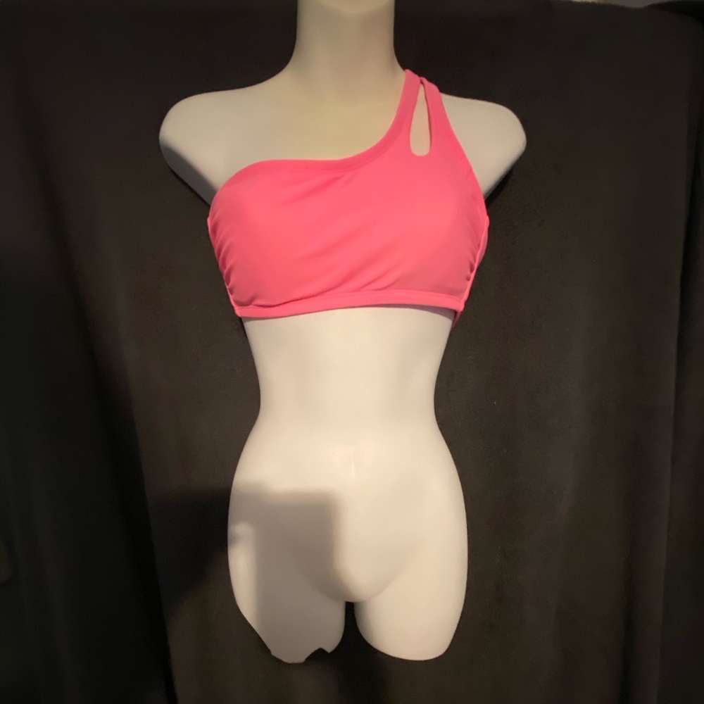 Pink shoulder swim top